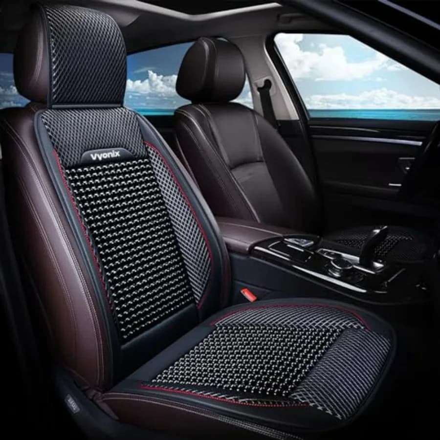 Coprisedili per auto con perline - Traspiranti con massaggio, anti-sudore e supporto lombare - Coprisedili in legno con perline per camion e berline