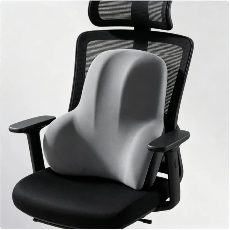 1 cuscino per sedile in memory foam 2 in 1, cuscino lombare per ufficio, auto, sollievo dal dolore alla schiena, grigio, regalo per le vacanze