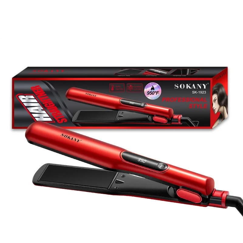 Double-use hair plate Wet and Dry, ceramic bottom, LCD screen, hairstyles adjustable with temperature