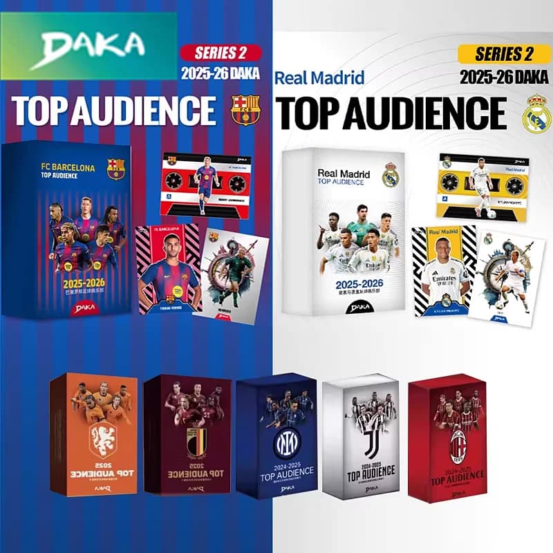 Authentic Collectable Cards Daka 2025-26 Top Audience 2 Series with Signature Classification - Official Football Club Gift Box