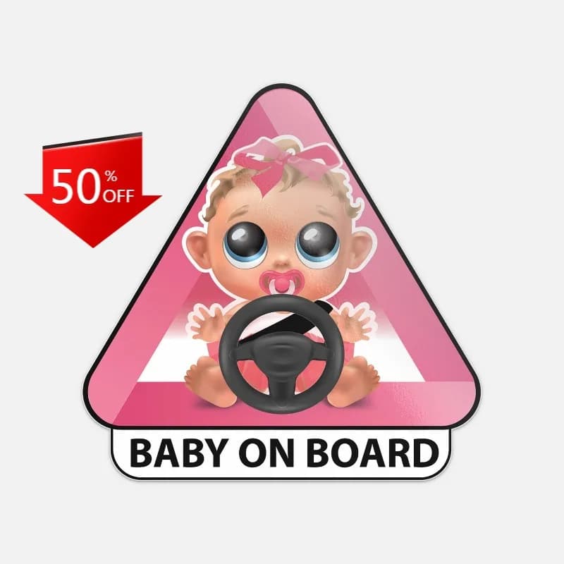 Adesivo in vinile Baby On Board Girl per moto, camper, carrozzeria, laptop, telefono, chitarra, yacht, paraurti