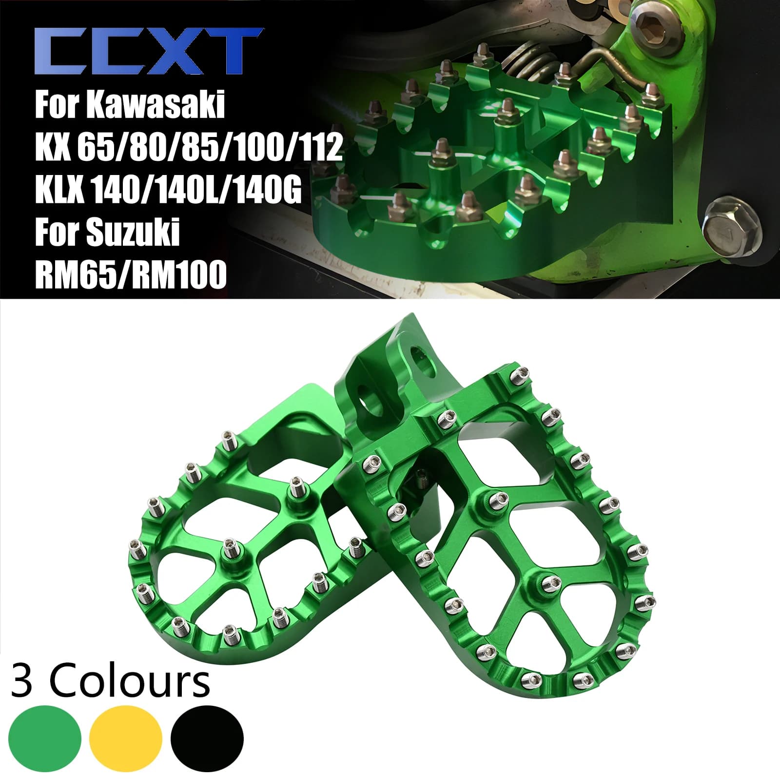 Moto CNC Pedane Dirt Bike Poggiapiedi Pedale Per Kawasaki KX85 2001-2023 Per Suzuki RM65 2003-2005 RM100 KX65 2000-2023