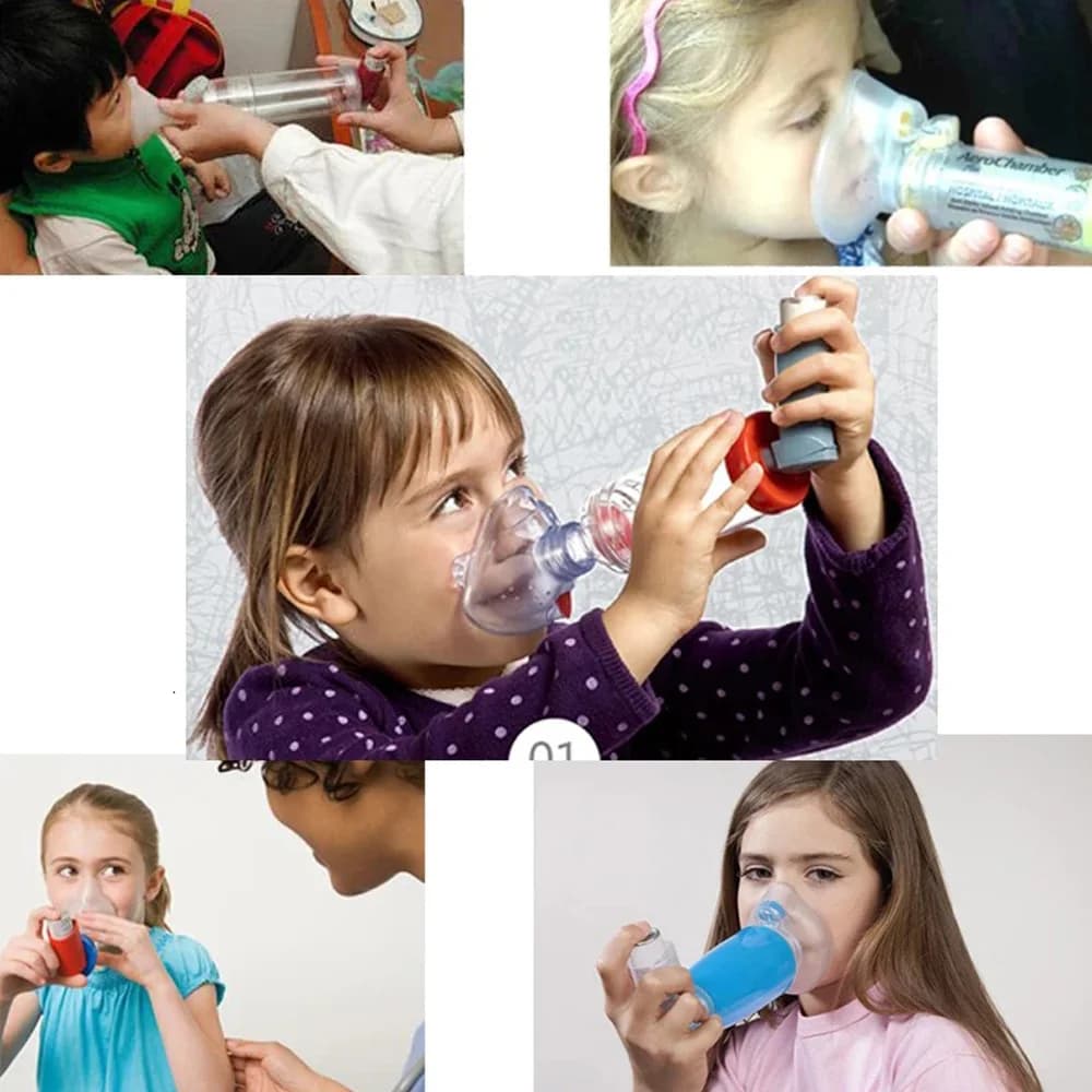Nebulizzatore CompMist con Maschera e Boccagli per Bambini e Adulti, con Serbatoio di Nebulizzazione e Distanziatore per Inalazione