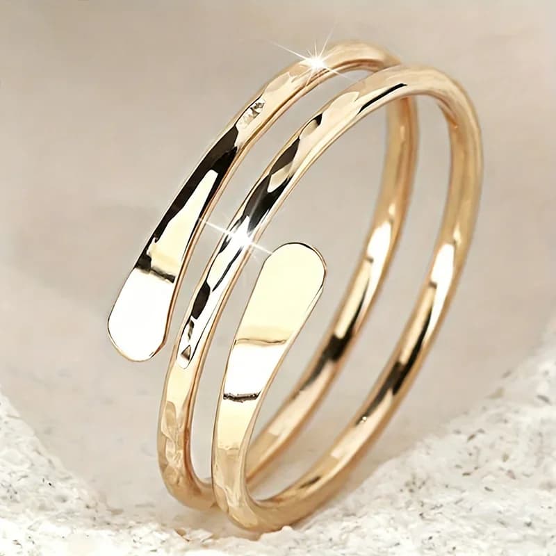 Anello a Spirale per Donna - Placcato, Stile Elegante Minimalista e Punk, Adatto per Uso Quotidiano e Feste, Rivestimento Resistente per un Anno