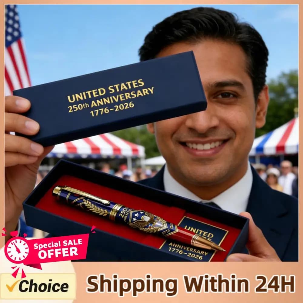 250th Anniversary Commemorative Ballpoint Pen 1776-2026 Commemorative Patriotic Engraved Gel Pen for Men Lawyers History Buffs
