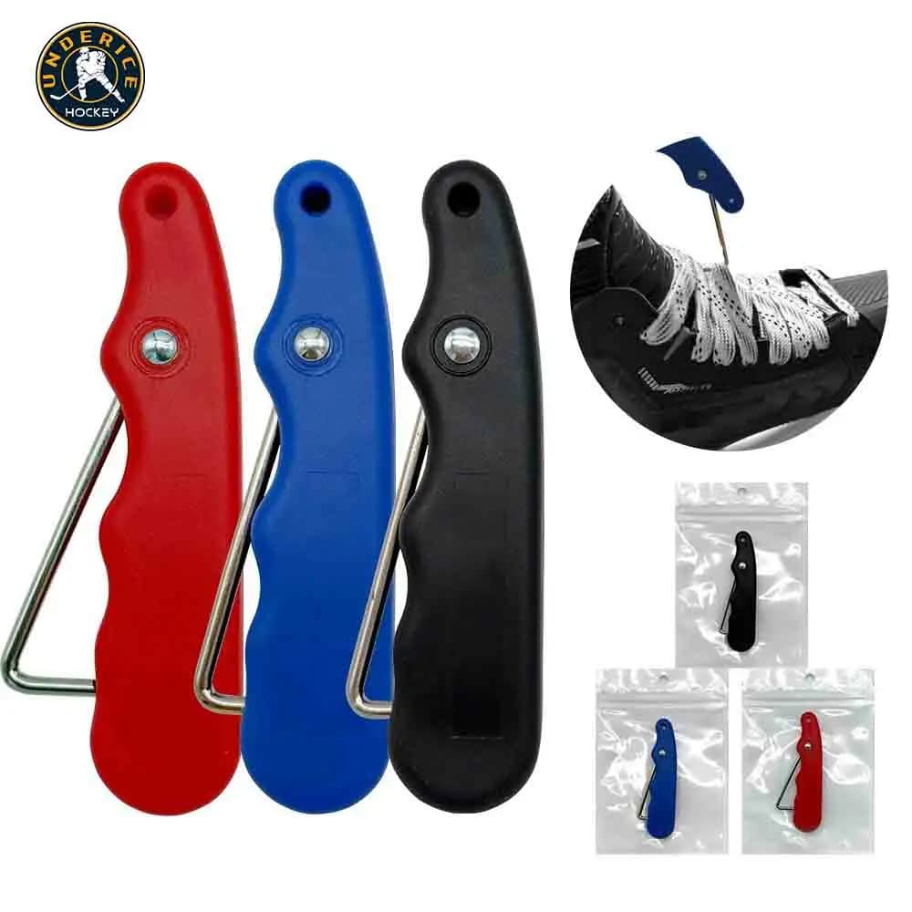 Maniglia per tenditore in pizzo per pattini Maniglia per tenditore in pizzo per pattini da ghiaccio portatile in plastica in acciaio inossidabile Parti di utensili per pattinaggio