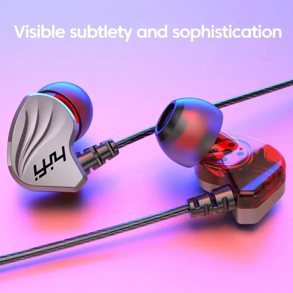 T2000 waterproof sports binaural wired headphones HIFI Metal Bass headphones Sport Stereo Sound headphones with noise reduction