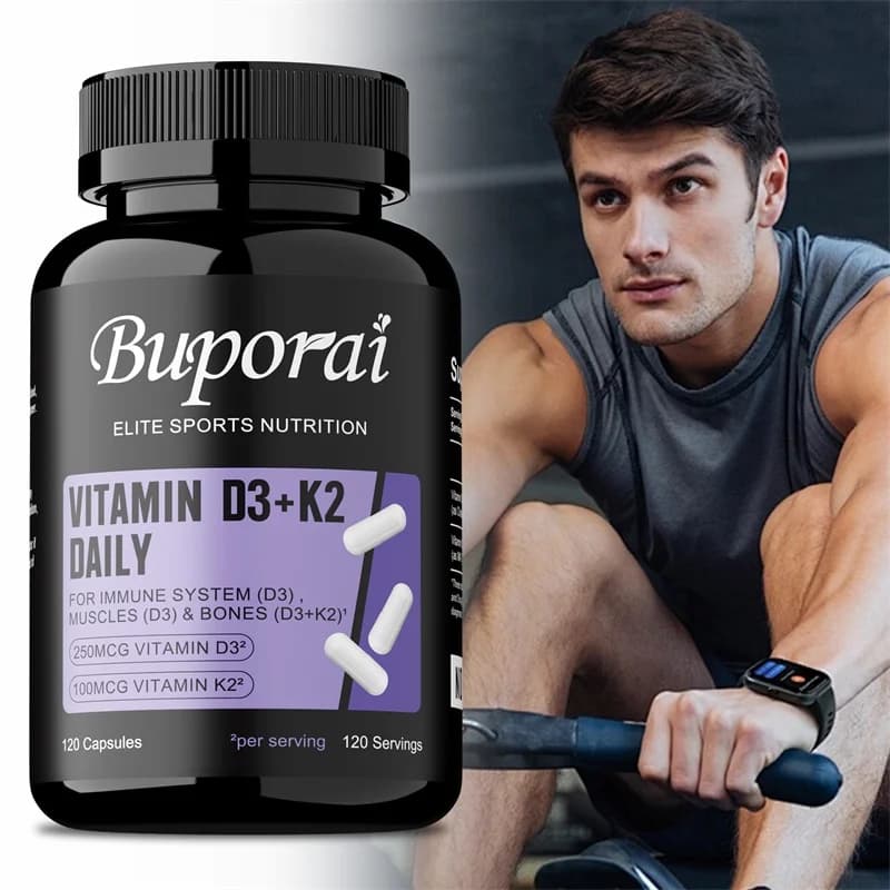 Integratore Quotidiano di Vitamina D3 + K2 - Supporto per Ossa, Cuore, Sistema Immunitario, Articolazioni e Denti, Favorisce l'Assorbimento e la Digestione