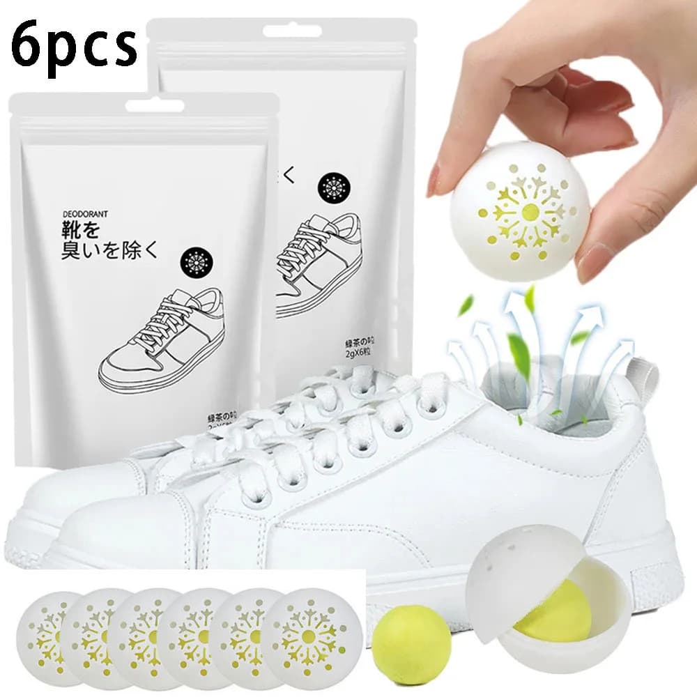 6 pezzi palline deodoranti per la pulizia delle scarpe scarpe multifunzione rimozione degli odori deodorante palla calzature scarpe scarpe da ginnastica detergente per stivali cura