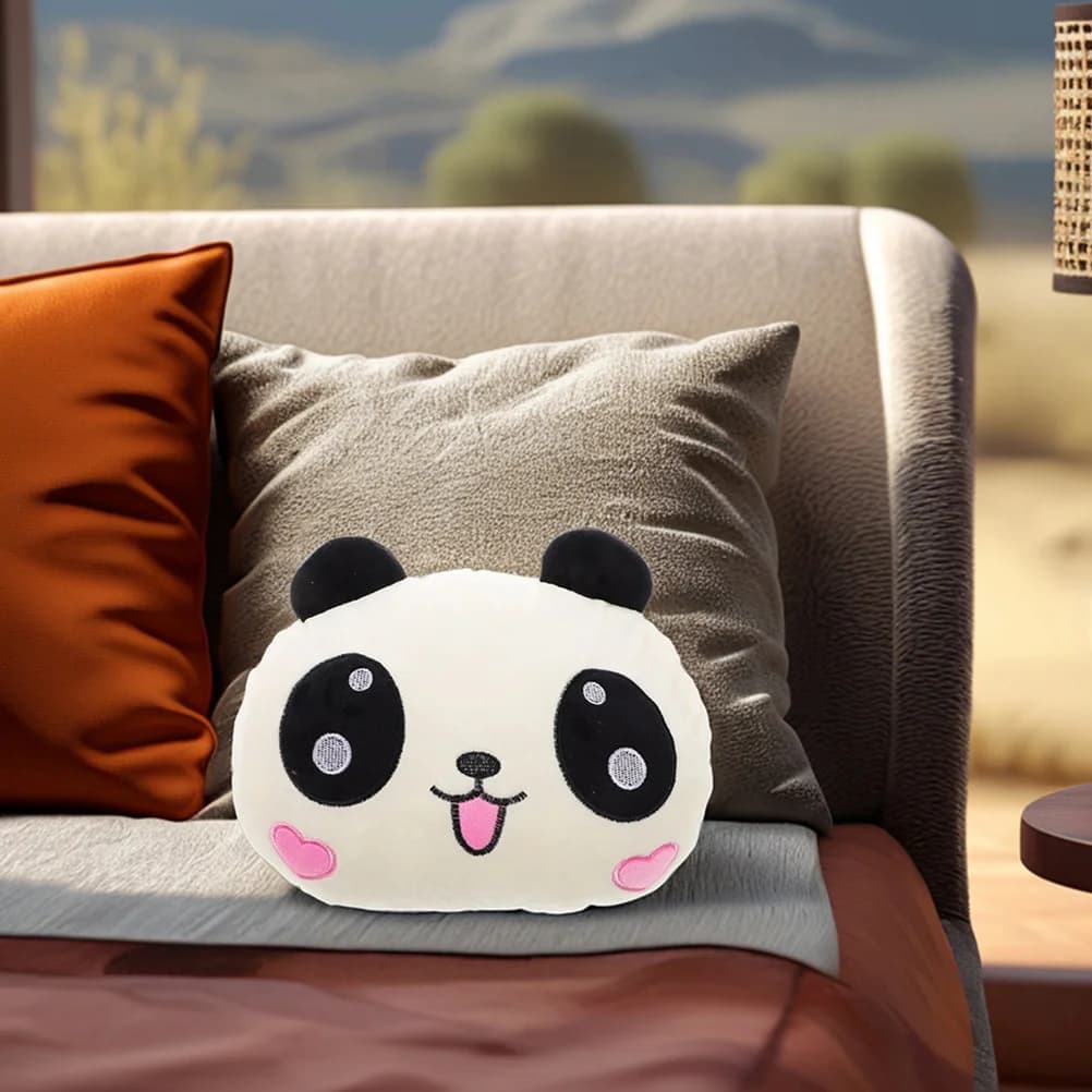 Cuscino per poggiatesta per auto Panda da 2 pezzi, morbido cuscino per il collo per viaggi di guida, comodo poggiatesta, copertura lavabile rimovibile