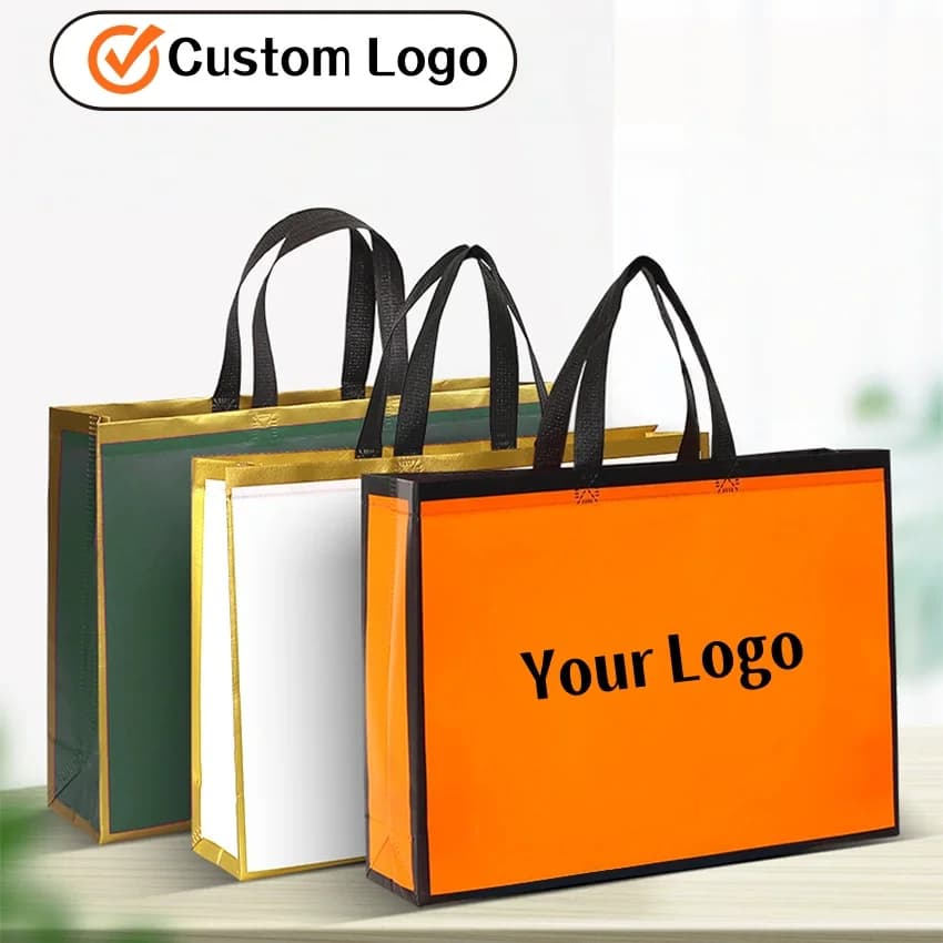 Borsa tote in tessuto non tessuto da 100 pezzi con logo personalizzato Laminazione Negozio di abbigliamento Abbigliamento Scarpe Borsa per la spesa