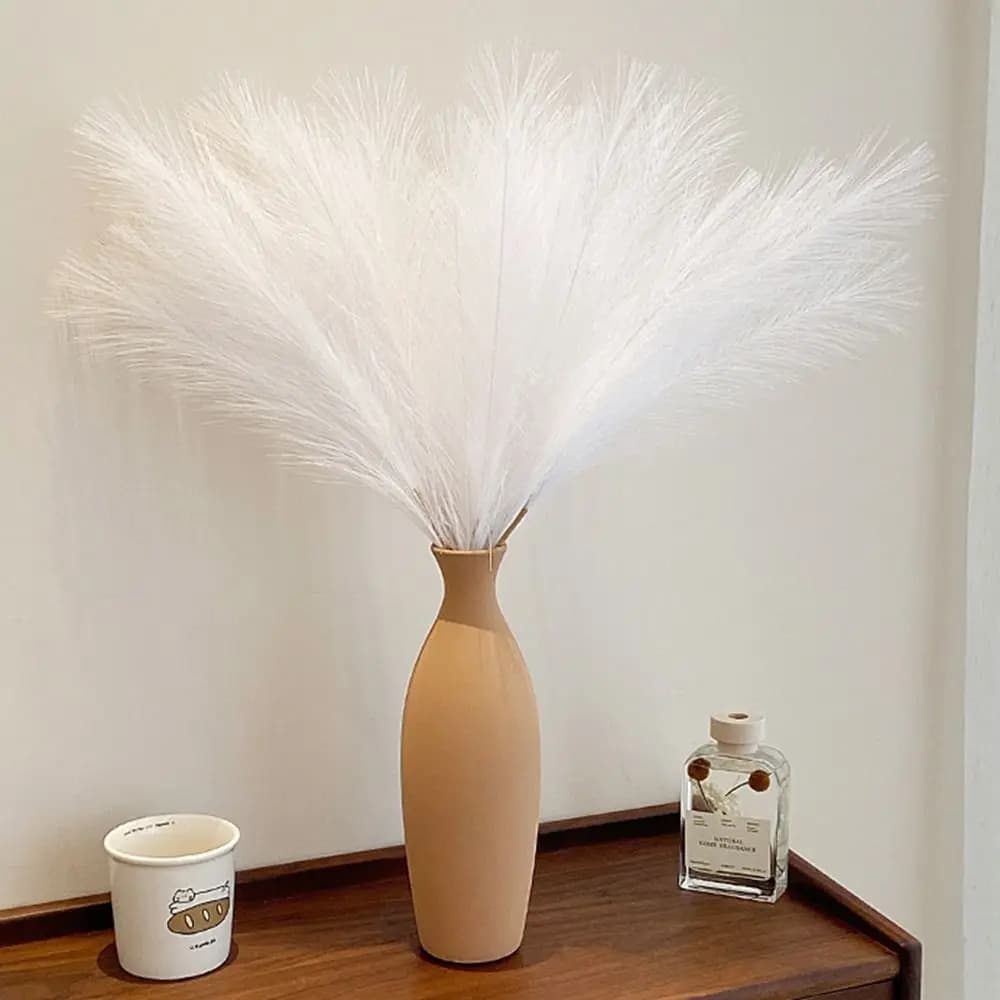20Pcs Fluffy Texture Artificial Pampas Grass Faux Grass 50cm/22in Tall Faux Plant Reed Decoration Multi-color