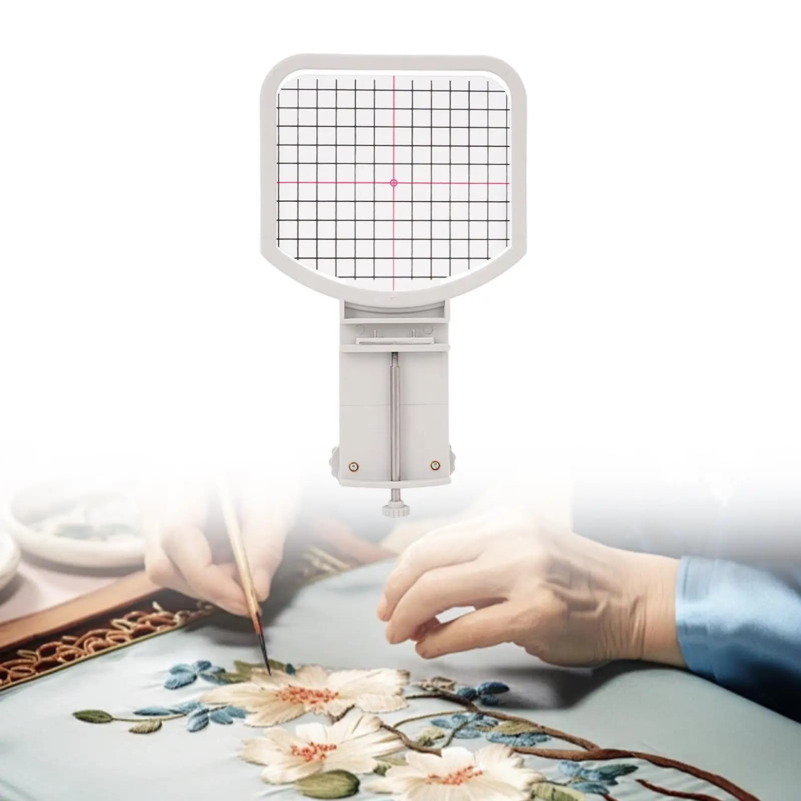 Telaio Multifunzionale per Macchina da Cucire, Accessorio per Ricamo in Nylon Bianco per Progetti Domestici e Punto Croce