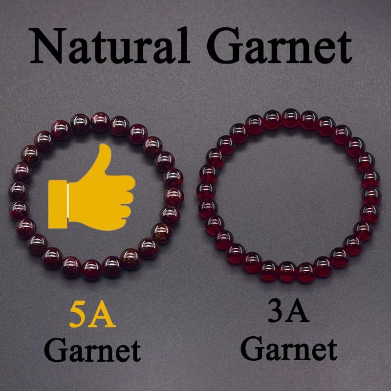 Naturale 5A Granato Pietra Femme Vino Rosso Bracciale con perline Bracciale da uomo Bracciale da donna Gioielli di guarigione energetica fortunata Regalo di San Valentino