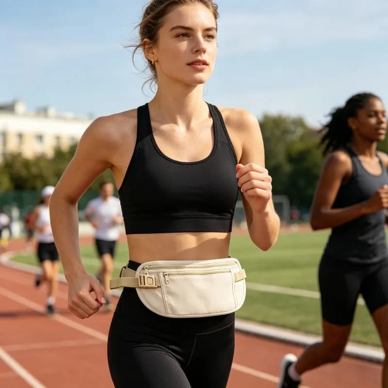Marsupio Sportivo Leggero, Marsupio con Cerniera per Telefono ed Essenziali, Cintura Comoda per Corsa, Escursionismo, Viaggi e Uso Quotidiano