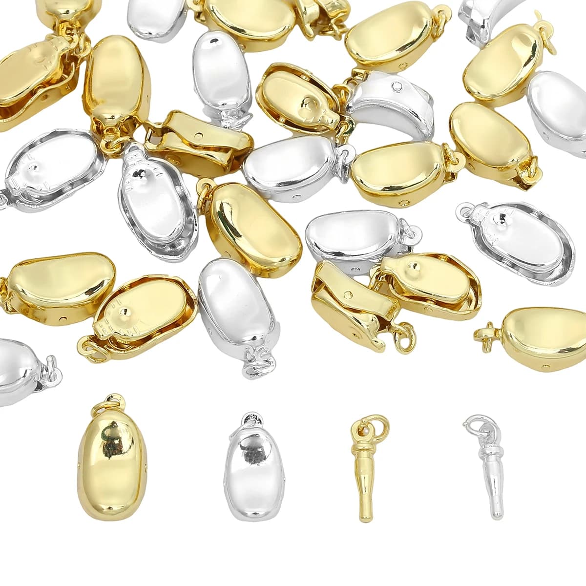1Set in ottone placcato oro 14K chiusura a scatto di alta qualità per collana con bracciale di perle che fa forniture accessori per chiusura gioielli fai da te