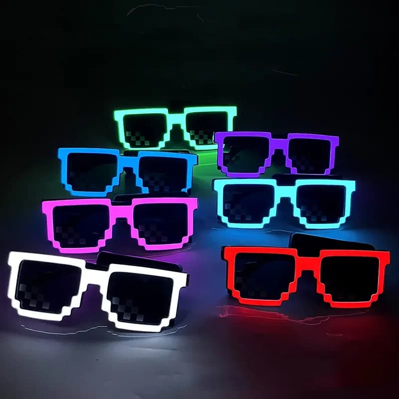 Wireless LED Light Up Glasses Led Pixel Sunglasses Party Favors Glow In The Dark Neon Glasses For Rave Party Halloween