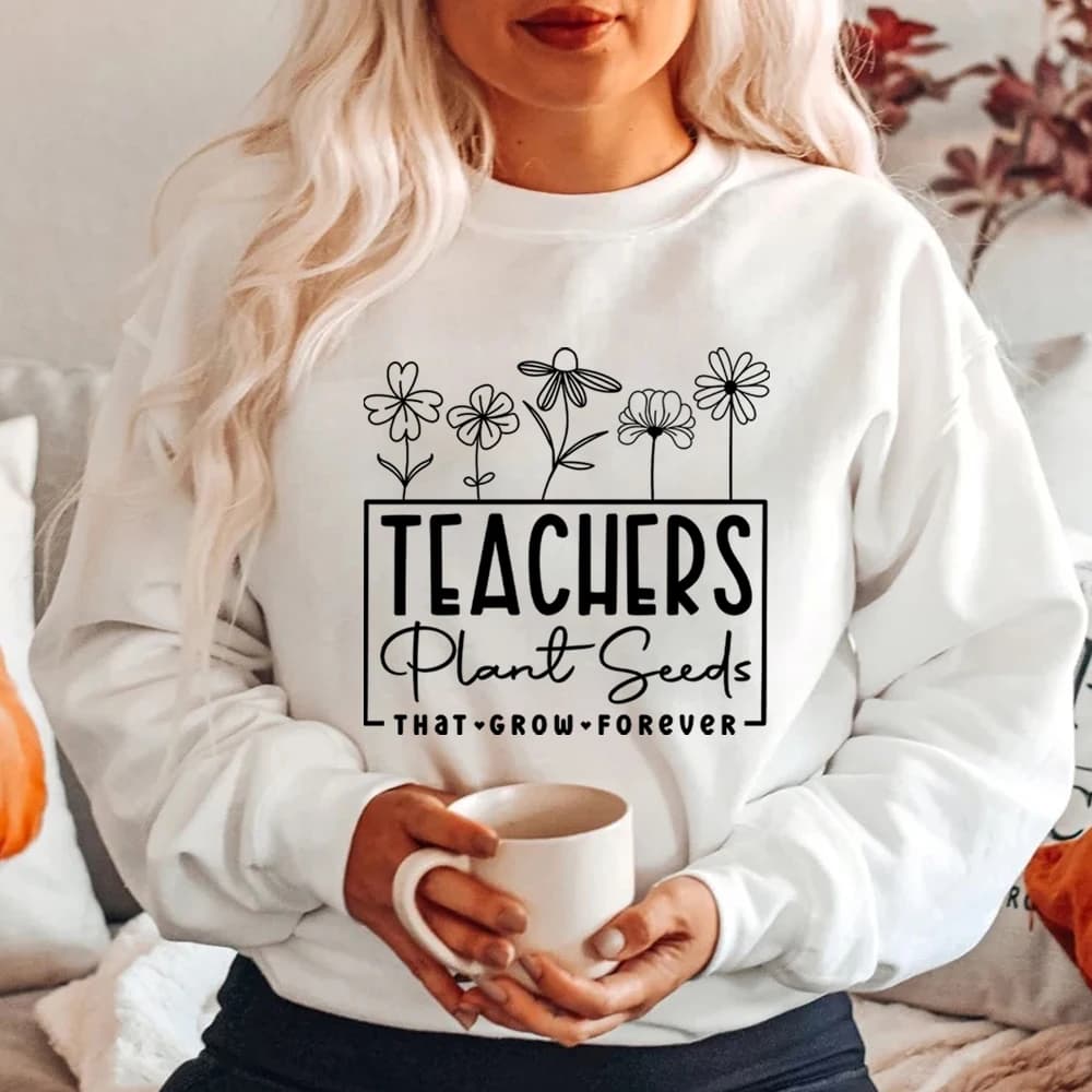 Teachers seeds of plants growing forever felpa retro teacher flower shirt funny teacher T-shirts gifts for teacher