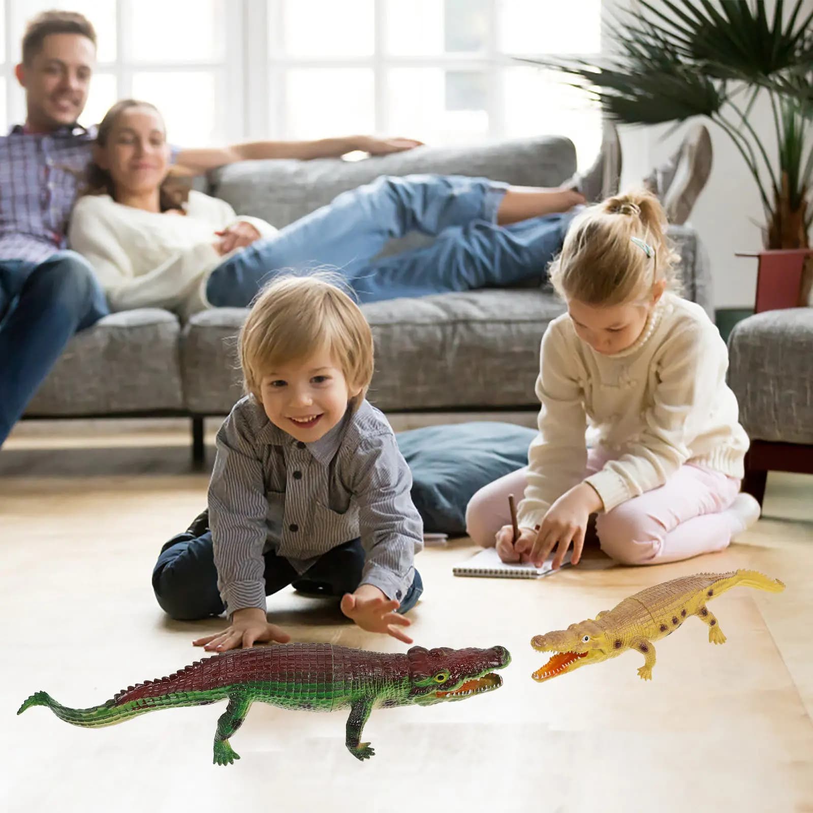 2 Pezzi Animali Realistici che Urlano, Giocattoli Educativi per la Prima Infanzia, Decorazione per Feste, Regalo