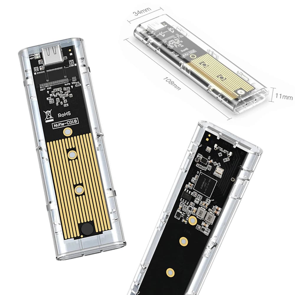 Custodia per disco rigido mobile M.2 NGFF/NVME a USB3.0 Adattatore per custodia SATA SSD Type-C da 5 Gbps