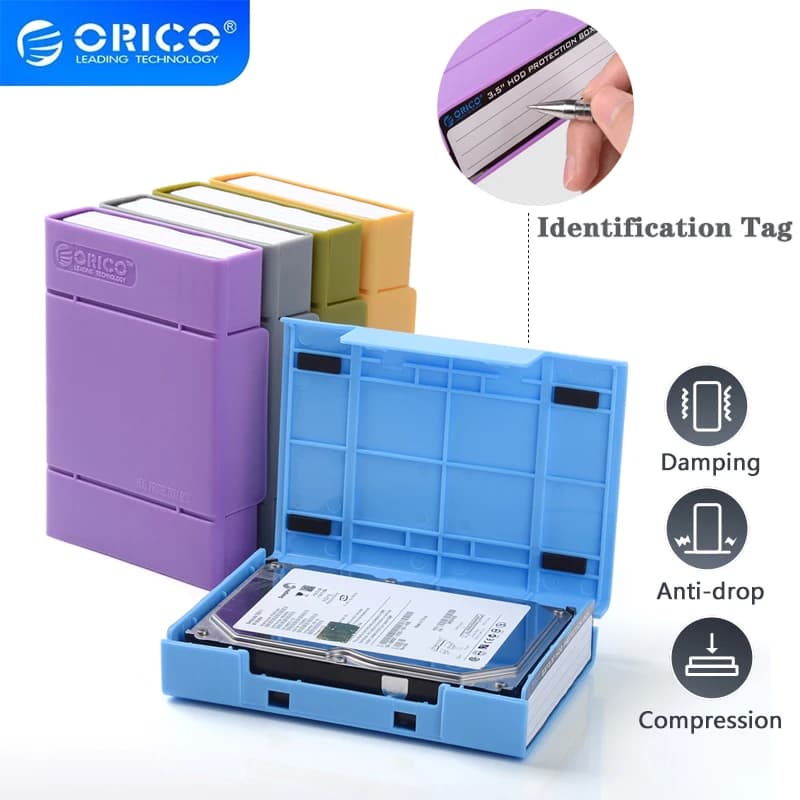 ORICO 3.5 pollici IDE SATA HDD caddy Custodia per disco rigido esterno Scatola di immagazzinaggio per custodie per HDD Scatola per HDD da 3,5 pollici Multi colore