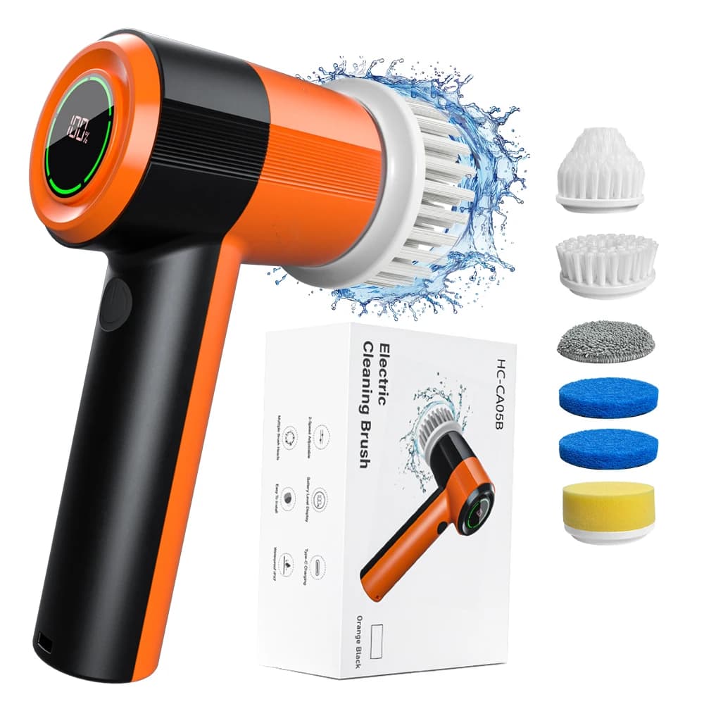 Spazzola Elettrica Rotante per Pulizia 400rpm 2600mAh 10W 240 Minuti di Autonomia Spazzole Elettriche per Pulizia Bagno e Cucina
