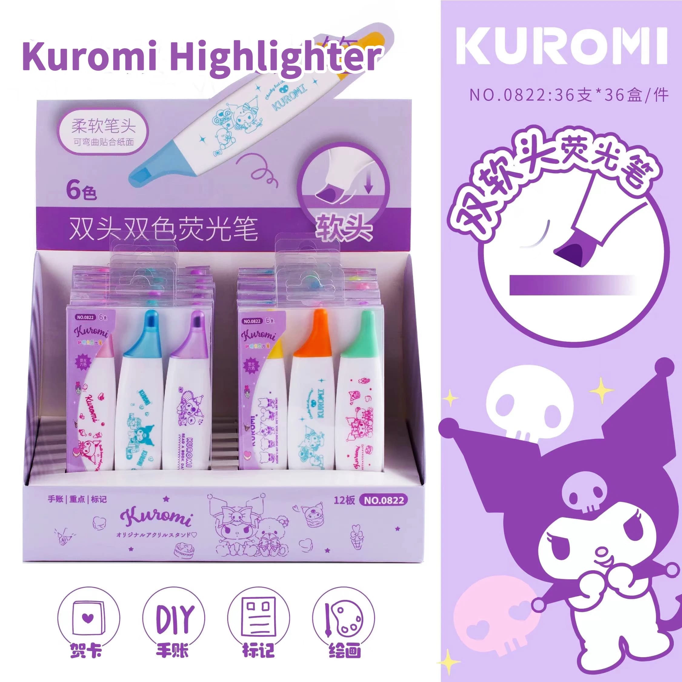 Articoli di cancelleria estetica forniture per ufficio scuola utile graffiti Pennarelli colorati kuromi evidenziatori set di penne roba Sanrio