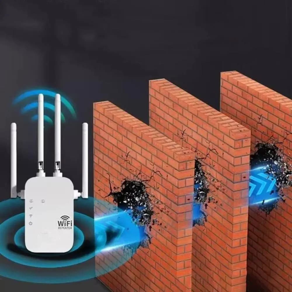 Ripetitore WiFi a 4 Antenne con Ampia Copertura, Estensore WiFi ad Alta Velocità e Stabile, Dissipazione del Calore, Amplificatore di Segnale Dual Band per Intrattenimento