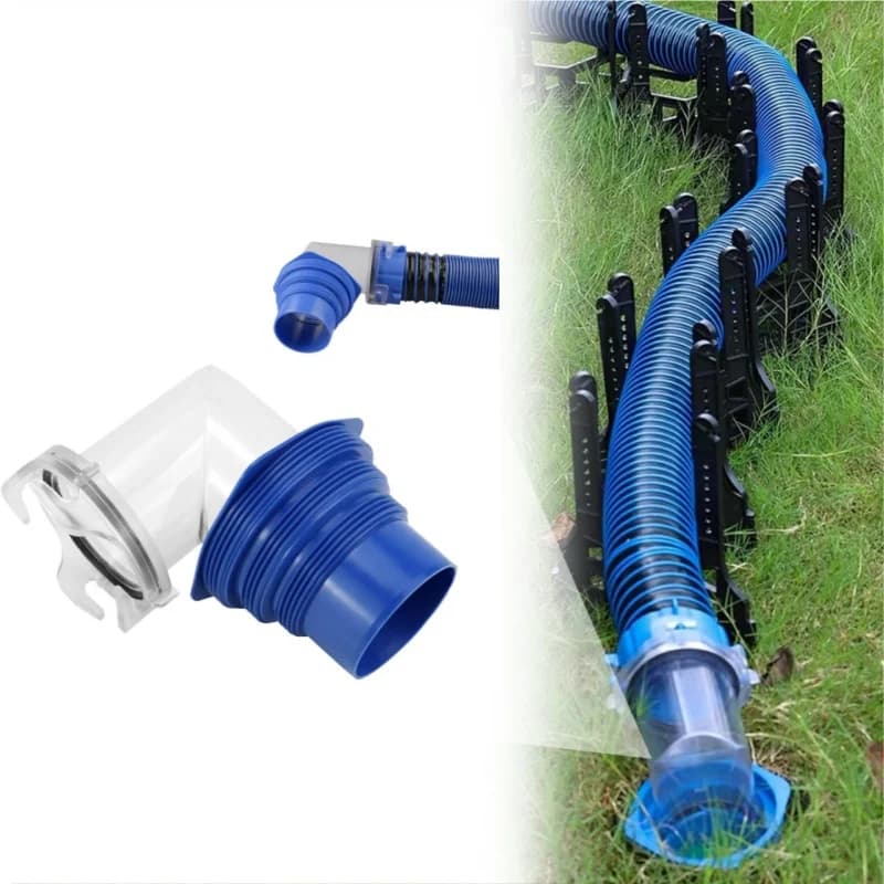 Adattatore a gomito per tubo fognario da 90 gradi per camper, connettore per tubo di scarico per rimorchio, camion, camper, roulotte, scarico da viaggio, tailgating esterno