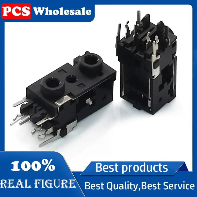PJ-3130A balanced grip smart device headphone female audio socket 3.5 mm female round hole black