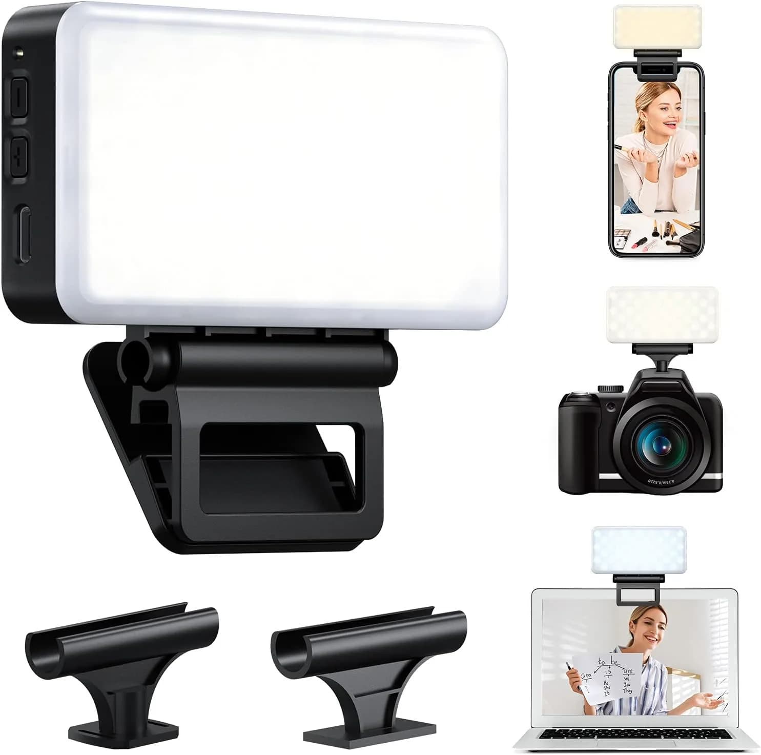 Mini luce di riempimento portatile per selfie con batteria ricaricabile-3000mAh Anello luminoso a LED per illuminazione fotografica
