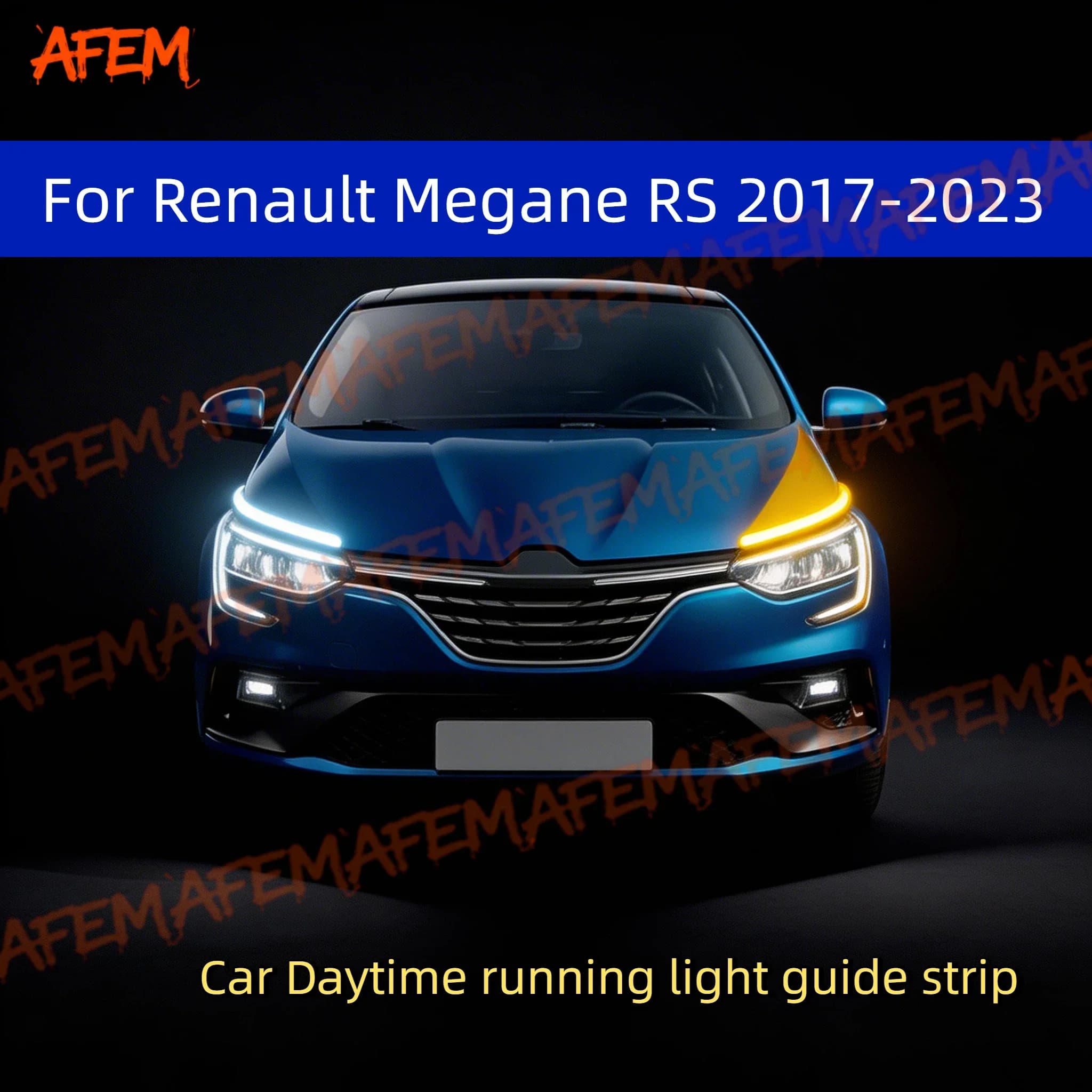 2Pcs 12V Led Guide Strip Headlight For Car Daytime Running Lights Turn Signal DRL Car Modification For Renault Megane RS 17-23