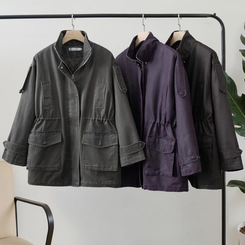Women's Vintage Casual Jacket 2026 with Waist Coulisse - Elegant Coat