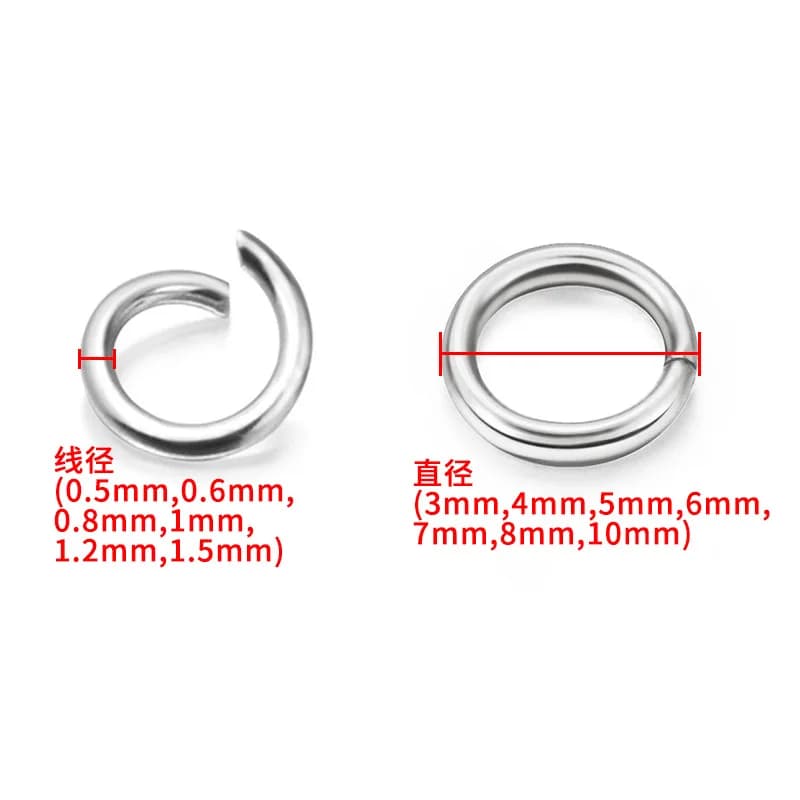 Lot 1000pcs Jump Ring & split rings MORE size Stainless Steel Silver Findings Markings Jewelry accessories DIY Beading Craft
