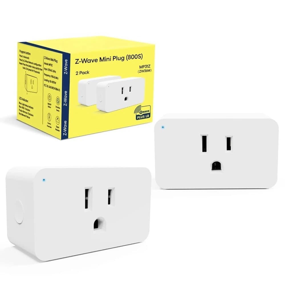 Zwave Smart Plug Interruttore presa LR Hub richiesto Ripetitore Funziona con SmartThings Hubitat Wink Alexa Google Assistant Bianco 2