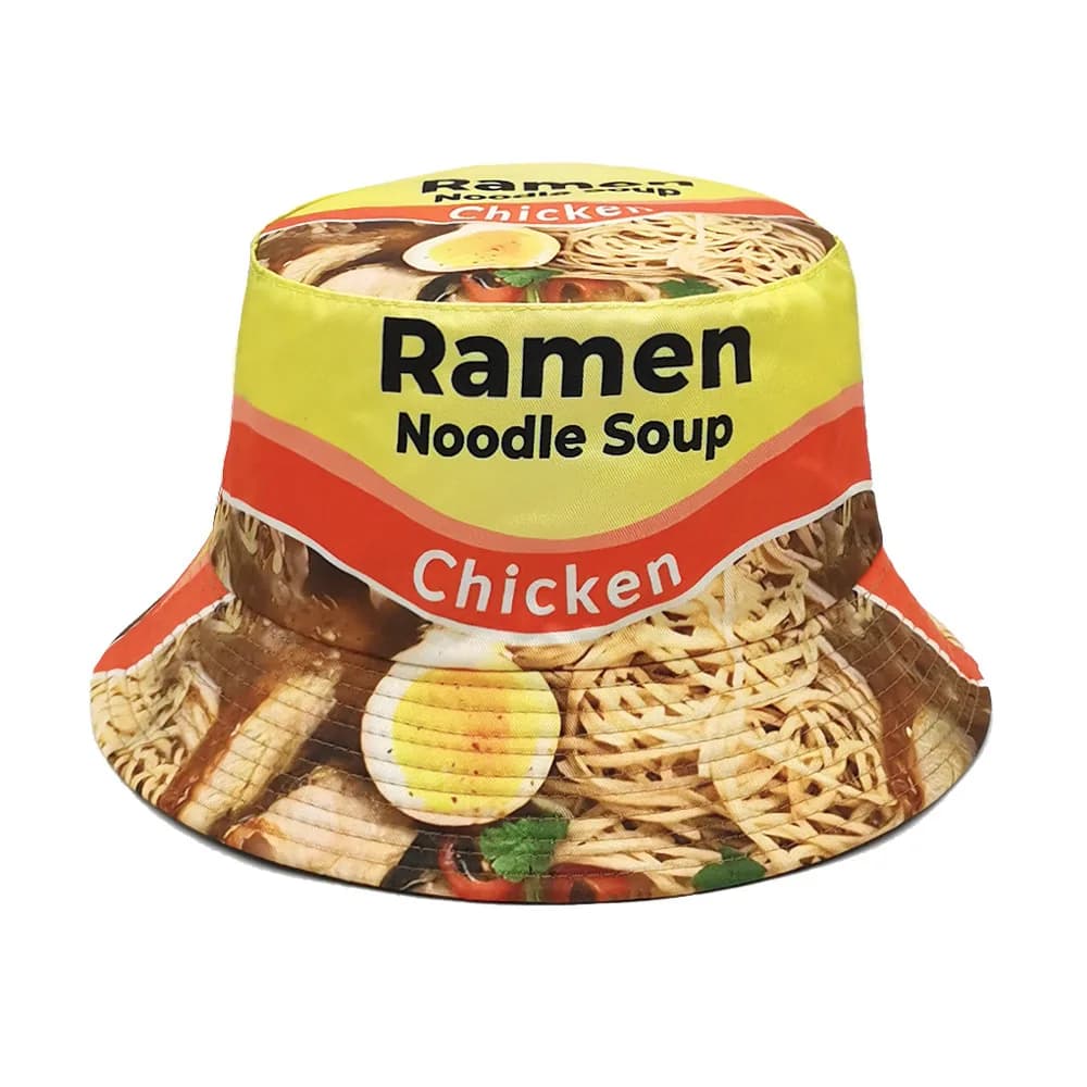 Men's Sun-proof Fishing Hat Spring/Summer Outdoor Unisex Fisherman's Hat Leisure Fisherman's Hat with Printing Ramen Fashionable Women's Basin Hat