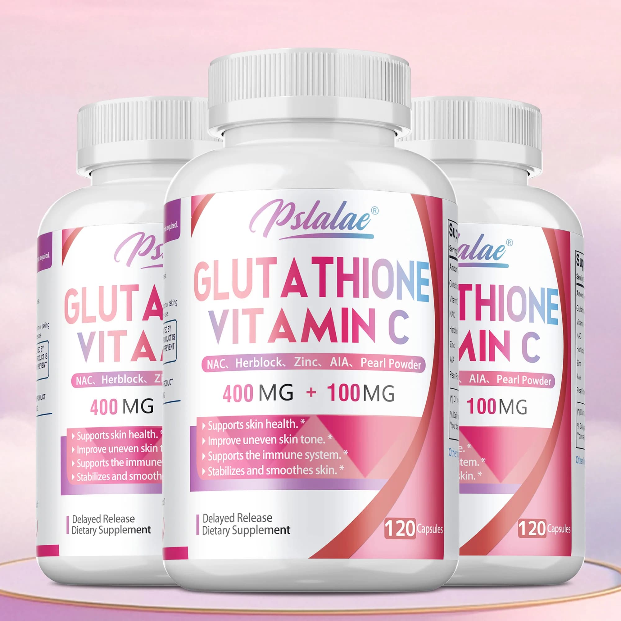 Glutathione Supplement and Vitamin C - Whitening, Antioxidant, Improves Opaca Skin Tone, Leviga and Rassoda Skin, Supports Liver Health