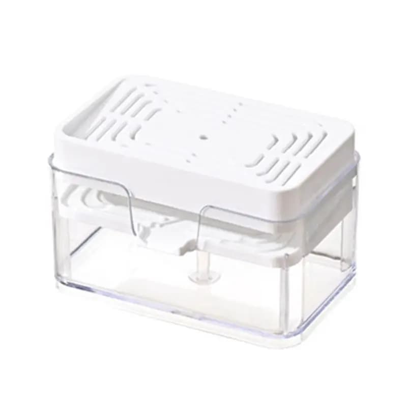 Dispenser di Sapone per Lavello A60z con Contenitore per Detersivo e Spugna, Portasapone a Pressione per Cucina