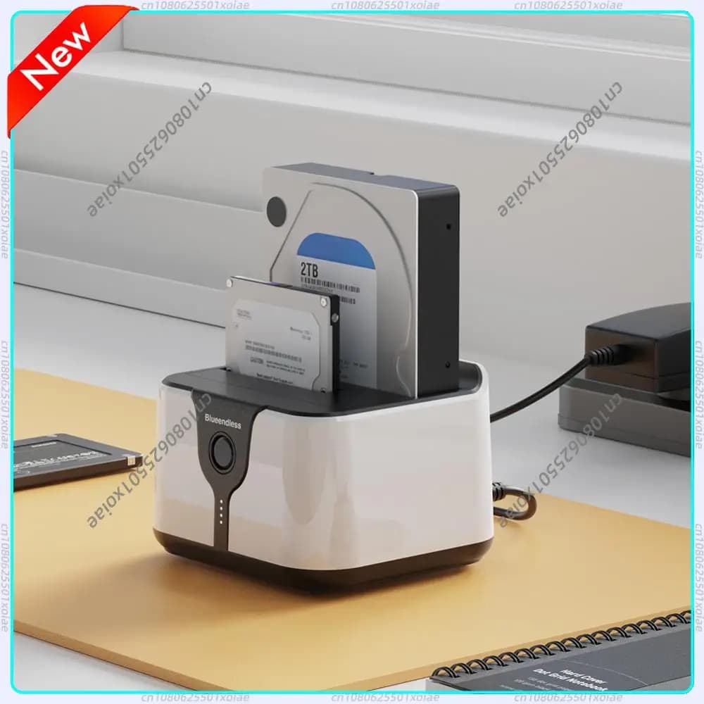 Docking Station per Hard Disk a Doppio Slot USB 3.0 a SATA con Supporto per Clonazione Offline di HDD e SSD da 2.5/3.5''