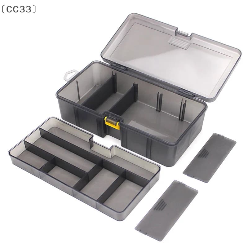 maveraCC33 da1PCS Double Layer Fishing Equipment Box Waterproof Plastic Case for storing bait / hook Fishing Tool Accessories