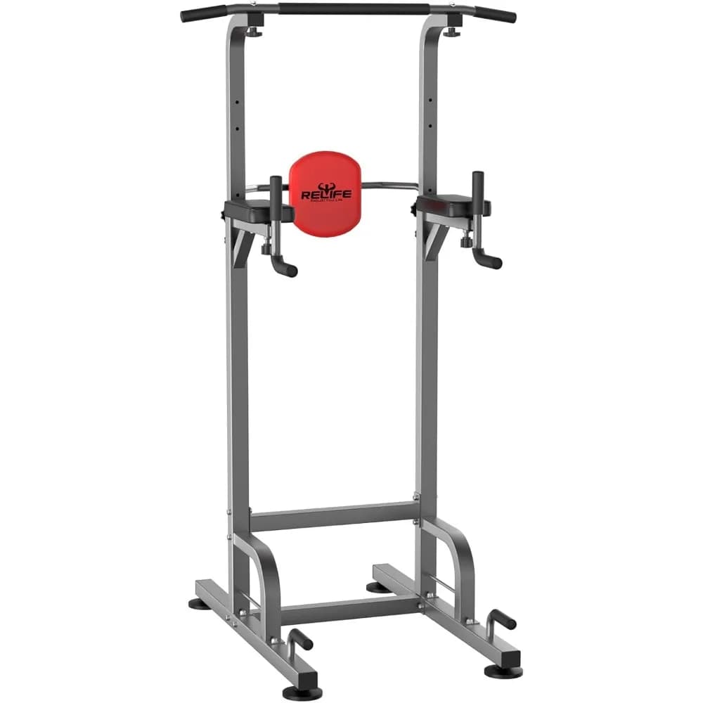 Power Tower with Traction Bar and Dip Station, Strength Training Equipment for Home Gym