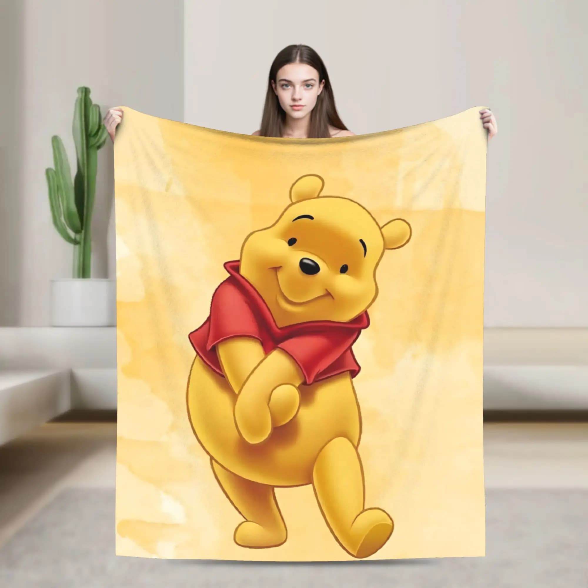 Simpatico cartone animato Winnie the Pooh Coperta in velluto Coperte ultra morbide per tappeto divano letto camera da letto