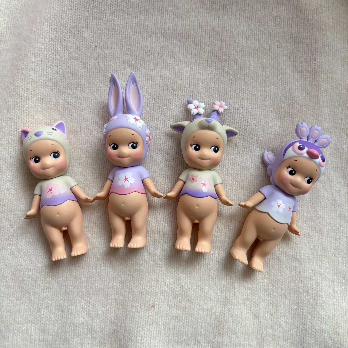 Sonny Angel Mini Figure Series Cherry Blossom Night version No box No bag Blind box Hot Rabbit Cat Hair Floor