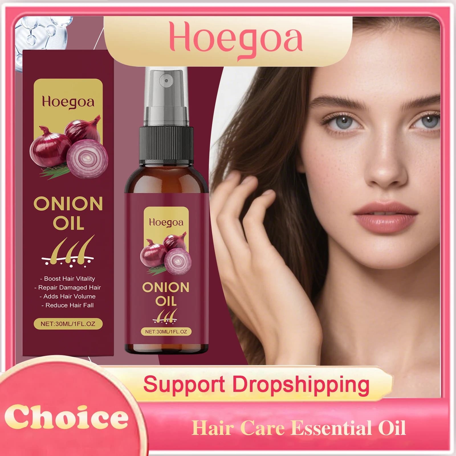 Cipolla Rossa Crescita Dei Capelli Olio Essenziale Anti Perdita di Capelli Rafforzare Le Radici Dei Capelli Idratante Riparazione Liscio Anti Asciugatura Spray Nutriente
