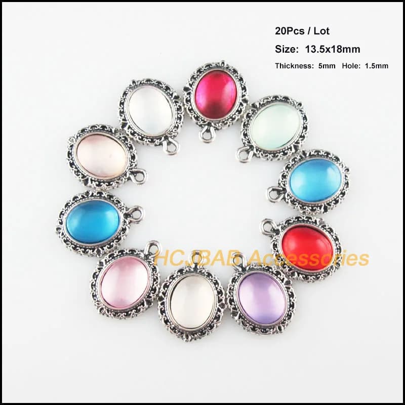 Nuovo argento tibetano placcato / placcato oro fiore animale palma e resina mista per braccialetti ciondoli creazione di gioielli V179
