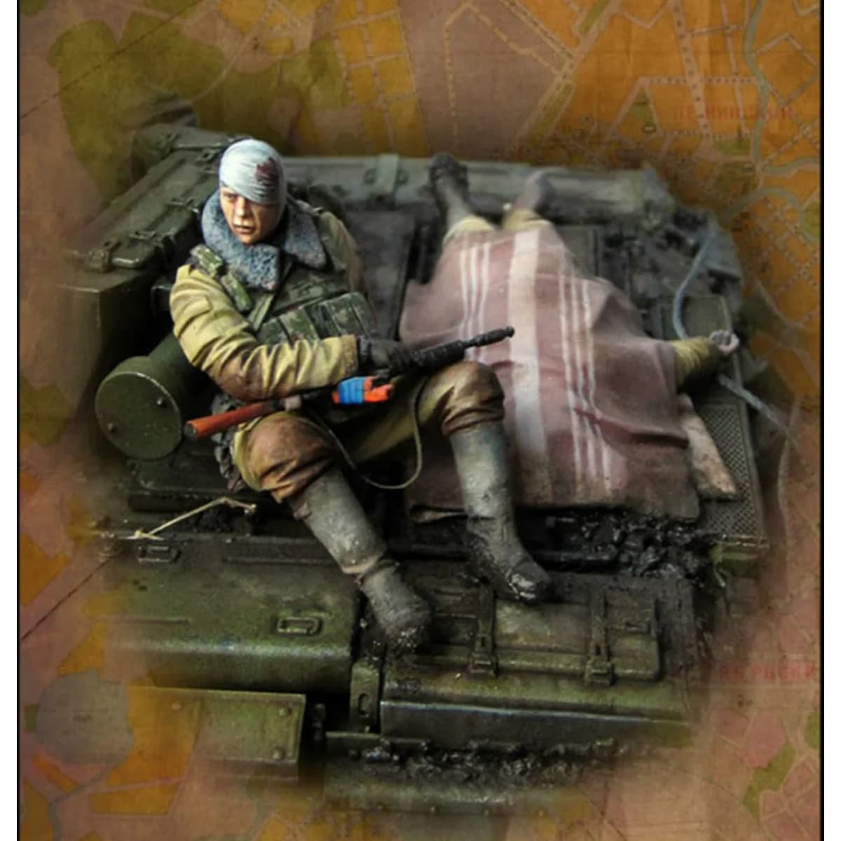 Kit modello non verniciato con figura in resina 1/35, tema militare, (? Umano) GK non assemblato e non verniciato,