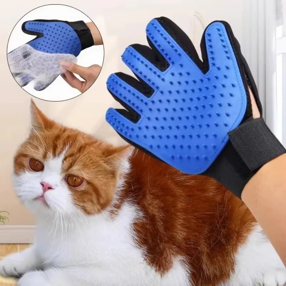 Pet Cat Dog Grooming Gloves Cats Bath Hair Remover Clean Massage Brush Reusable Five Finger Bath Hair Comb for Long & Short Fur