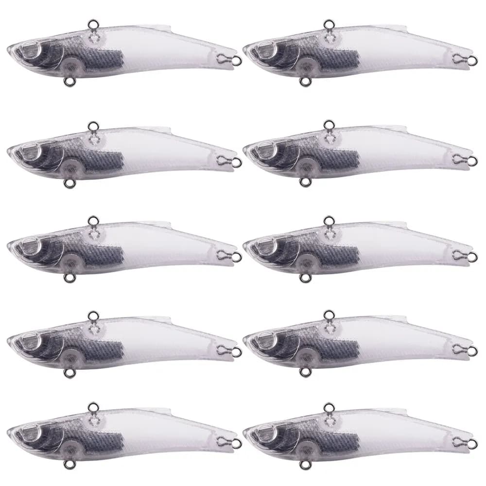 20 Pezzi Corpo Esche VIB Non Verniciati da 7cm 15.6g, Esche Grezze Vibranti Affondanti per Fai da Te, Esche Artificiali Dure per la Pesca al Bass e al Luccio