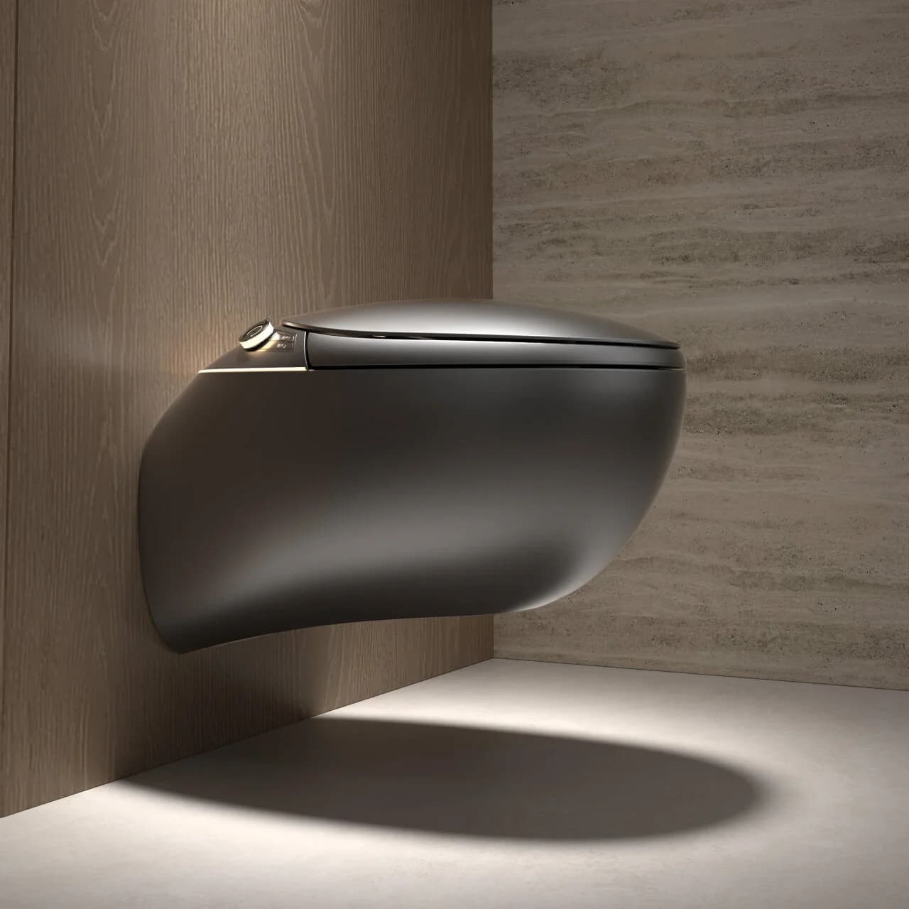 WC intelligente a incasso a forma di uovo, montato a parete, con schiuma protettiva nascosta e aromaterapia per il lavaggio assistito