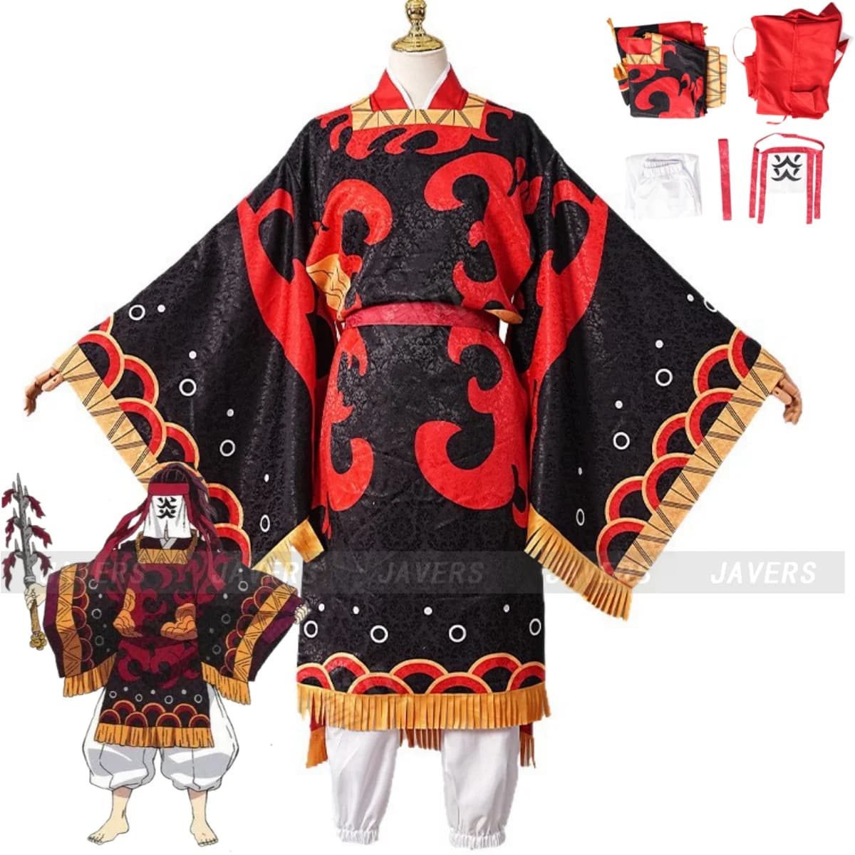 Anime Kamado Tanjurou Cosplay Costume Japanese-style Kimono Robe Uniform Set Man Woman Halloween Carnival Role Play Party Suit